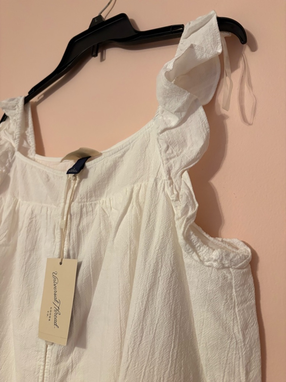 Universal Threads White Button-Front Sundress with Ruffle Straps - Picture 3 of 5